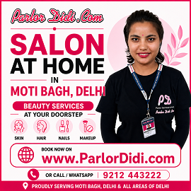 Salon at home in moti bagh delhi